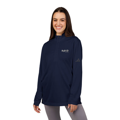 Embroidered Quarter-Zip Pullover — adidas® Performance Heather
